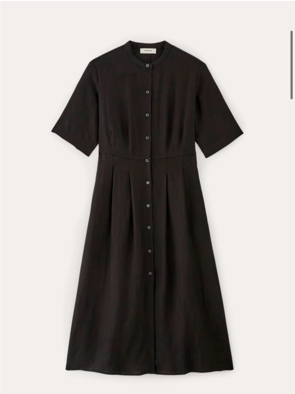 Everlane Black Linen Frolic Dress size 12